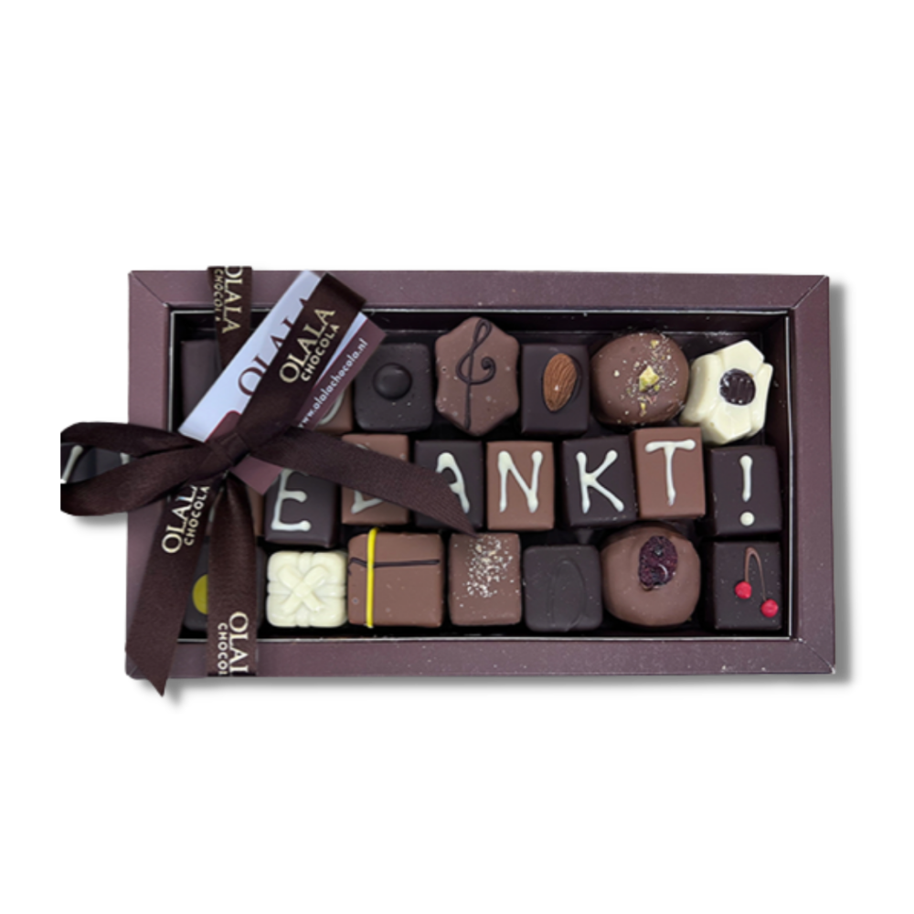 chocolade bonbons van Olala met eigen tekst